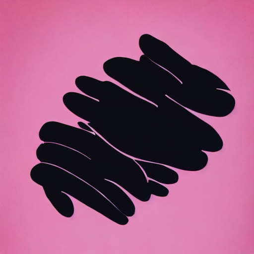 AI image generated of A black and white drawing of a hand on a pink background.
