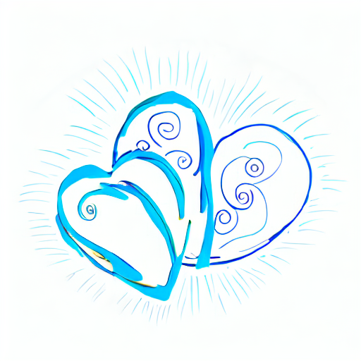 AI image generated of A blue heart shaped drawing.