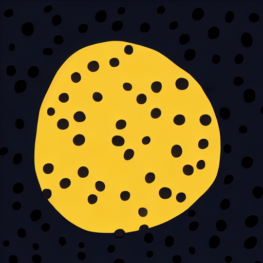 AI image generated of A yellow circle with black dots.