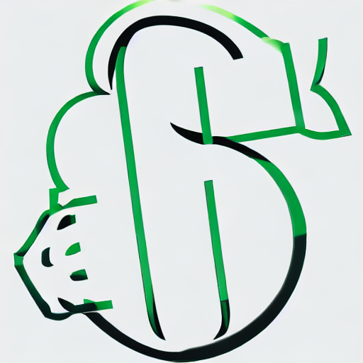 AI image generated of A green dollar sign with a black outline.