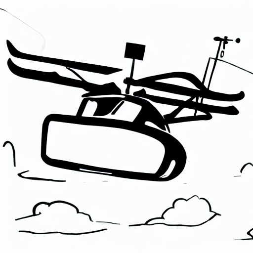 AI image generated of A drawing of a helicopter with a gun on it.