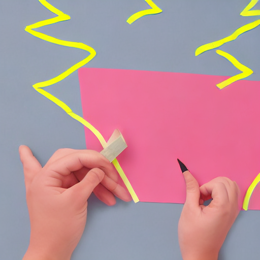 AI image generated of A yellow line is drawn on a pink background.