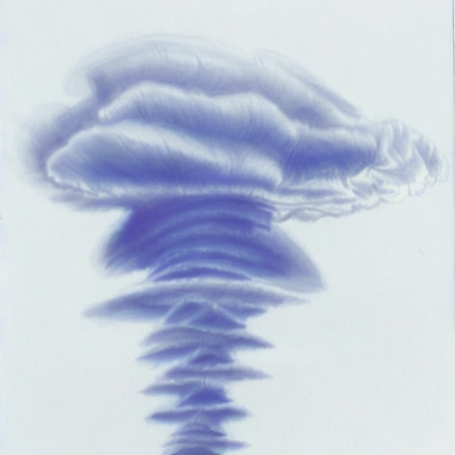 AI image generated of A blue drawing of a tornado.